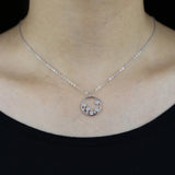 Sterling Silver CZ Star Cluster Charm Necklace
