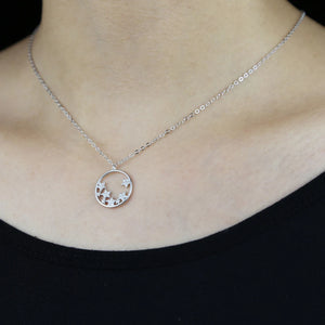 Sterling Silver CZ Star Cluster Charm Necklace