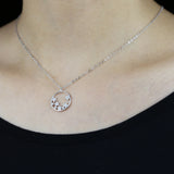 Sterling Silver CZ Star Cluster Charm Necklace