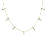 925 Silver Bar CZ Turquoise Stone Charm Necklace for Women Wedding