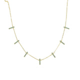 925 Silver Bar CZ Turquoise Stone Charm Necklace for Women Wedding
