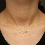 Rainbow CZ Paved Square Pendant Necklace