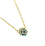 925 Silver Evil Eye Disco Charm Necklace