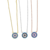 925 Silver Evil Eye Disco Charm Necklace