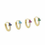925 Sterling Silver CZ Huggie Hoop Earrings