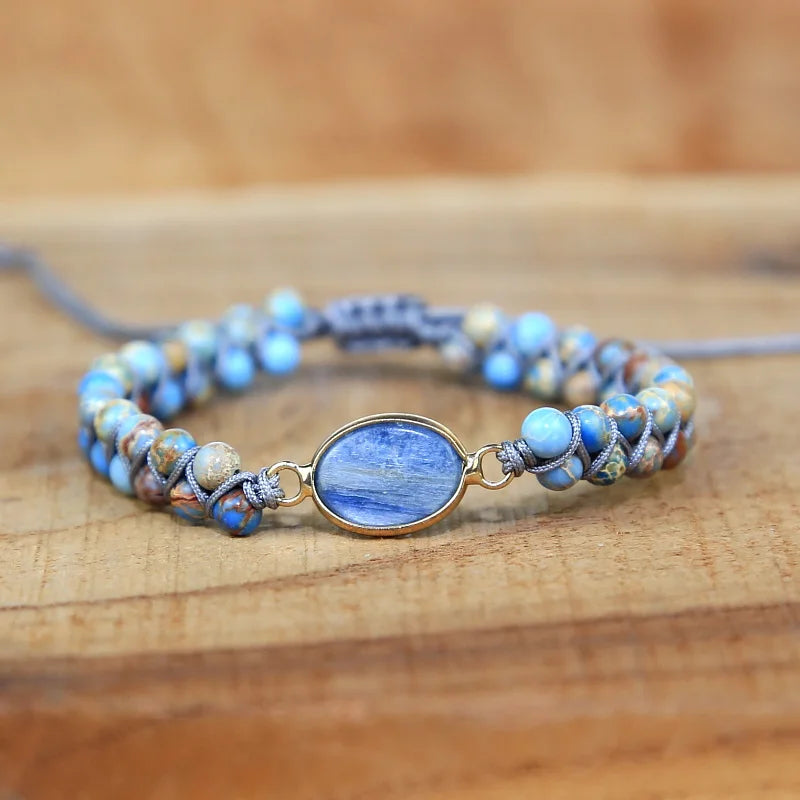 Vintage Kyanite Friendship Wrap Bracelet Natural Stone DIY Jewelry