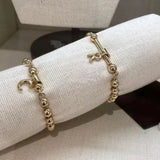 Electroplated 925 Silver DIY Letter Pendant Bracelet
