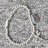 925 Silver Red Gem & Dragonfly Bracelet Romantic Holiday Gift