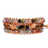 Vintage Tiger Eye Charm Wrap Bracelet Bohemia Jewelry