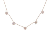 925 Silver Flower Charm Choker Necklace CZ Dainty Chain Women Girl Gift