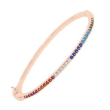 Rainbow Cz Bangle Bracelet For Women Charm Jewelry