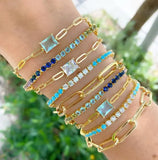 Tennis Round CZ Bracelet Plated Rainbow Bangle