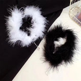 2023 Feather Plush Choker Geometric Crystal Tassel Necklace
