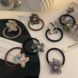 2023 Cartoon Bear Rhinestone Heart Hair Rope