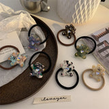 2023 Cartoon Bear Rhinestone Heart Hair Rope