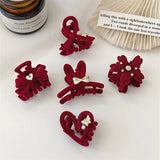 2023 New Year's Red Rabbit Ears Hairpin