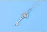 2023 Key Pendant Necklace Austrian Crystal Silver Jewelry