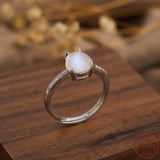 925 Sterling Silver Moonlight Stone Ring for Women