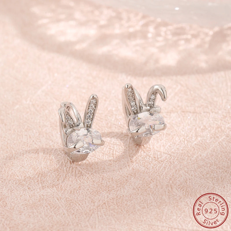 925 Sterling Silver Rabbit Earrings - High-Quality Jewelry