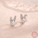 925 Sterling Silver Rabbit Earrings - High-Quality Jewelry
