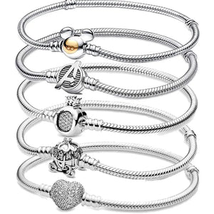 925 Silver Crown Letter O Bracelet for DIY Women's Jewelry