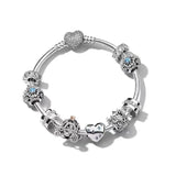 925 Silver Crown Letter O Bracelet for DIY Women's Jewelry