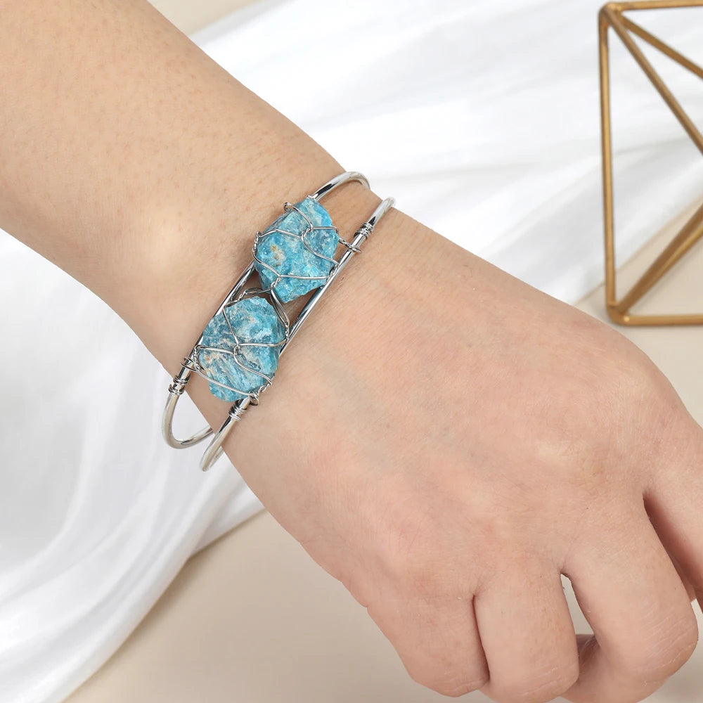 Crystal Stone Bracelet Vintage Cuff Copper Bracelet