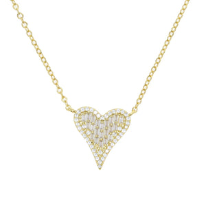 Micro Pave CZ Heart Mom Necklace for Women