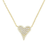 Micro Pave CZ Heart Mom Necklace for Women