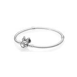 European Snake Chain Bangle Heart Leaf Clip Bracelet Kit