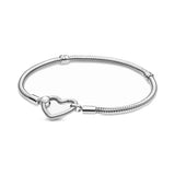 European Snake Chain Bangle Heart Leaf Clip Bracelet Kit