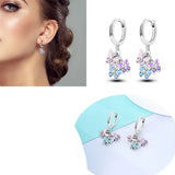 925 Silver Zircon Colorful Earrings Anniversary Gift