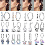 925 Silver Zircon Colorful Earrings Anniversary Gift