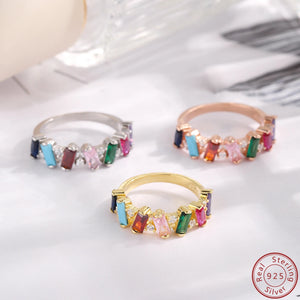 925 Silver Colored Zircon Engagement Ring