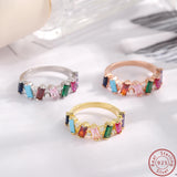 925 Silver Colored Zircon Engagement Ring