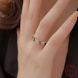 925 Silver Colored Zircon Engagement Ring
