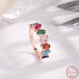 925 Silver Colored Zircon Engagement Ring