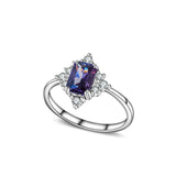 925 Silver Amethyst Zircon Ring for Women