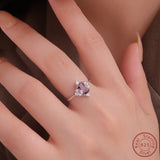 925 Silver Amethyst Zircon Ring for Women