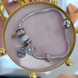 Stainless Steel Charms Bracelet 18K Plated Lock Key Heart Charms Bracelets