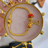Stainless Steel Charms Bracelet 18K Plated Lock Key Heart Charms Bracelets
