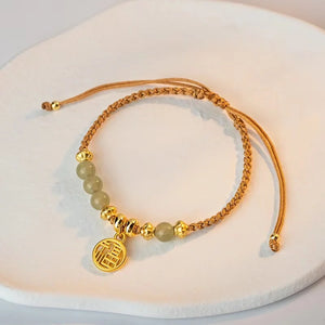 Grace Jewelry Light Green Hetian Jade Beads Bracelet
