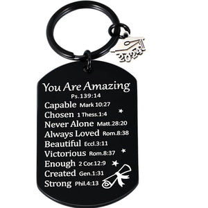 You Are Amazing Graduation Keychain Inspirational Christian Faith Gift
