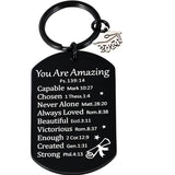 You Are Amazing Graduation Keychain Inspirational Christian Faith Gift