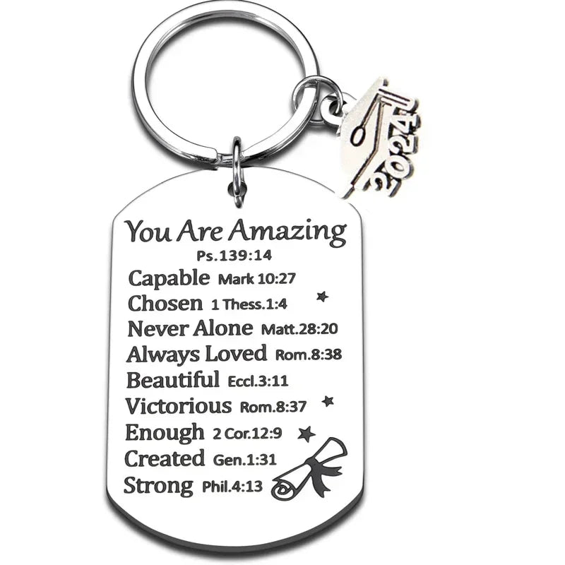You Are Amazing Graduation Keychain Inspirational Christian Faith Gift