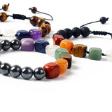 Hematite 7 Chakra Bracelet Men Women Energy Stone Braided Bracelet