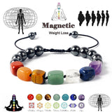 Hematite 7 Chakra Bracelet Men Women Energy Stone Braided Bracelet