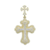 Hip Hop Men Boy Bling CZ Double Cross Pendant Necklace