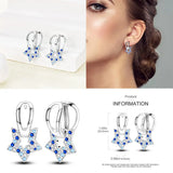 925 Sterling Silver Butterfly Hoop Earrings for Women