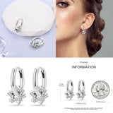 925 Sterling Silver Butterfly Hoop Earrings for Women